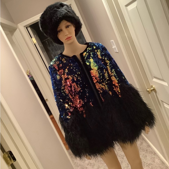 Fabulous Furs Sequin and Faux Fur Women's Jacket - Multicolor Size Medium - Picture 10 of 16